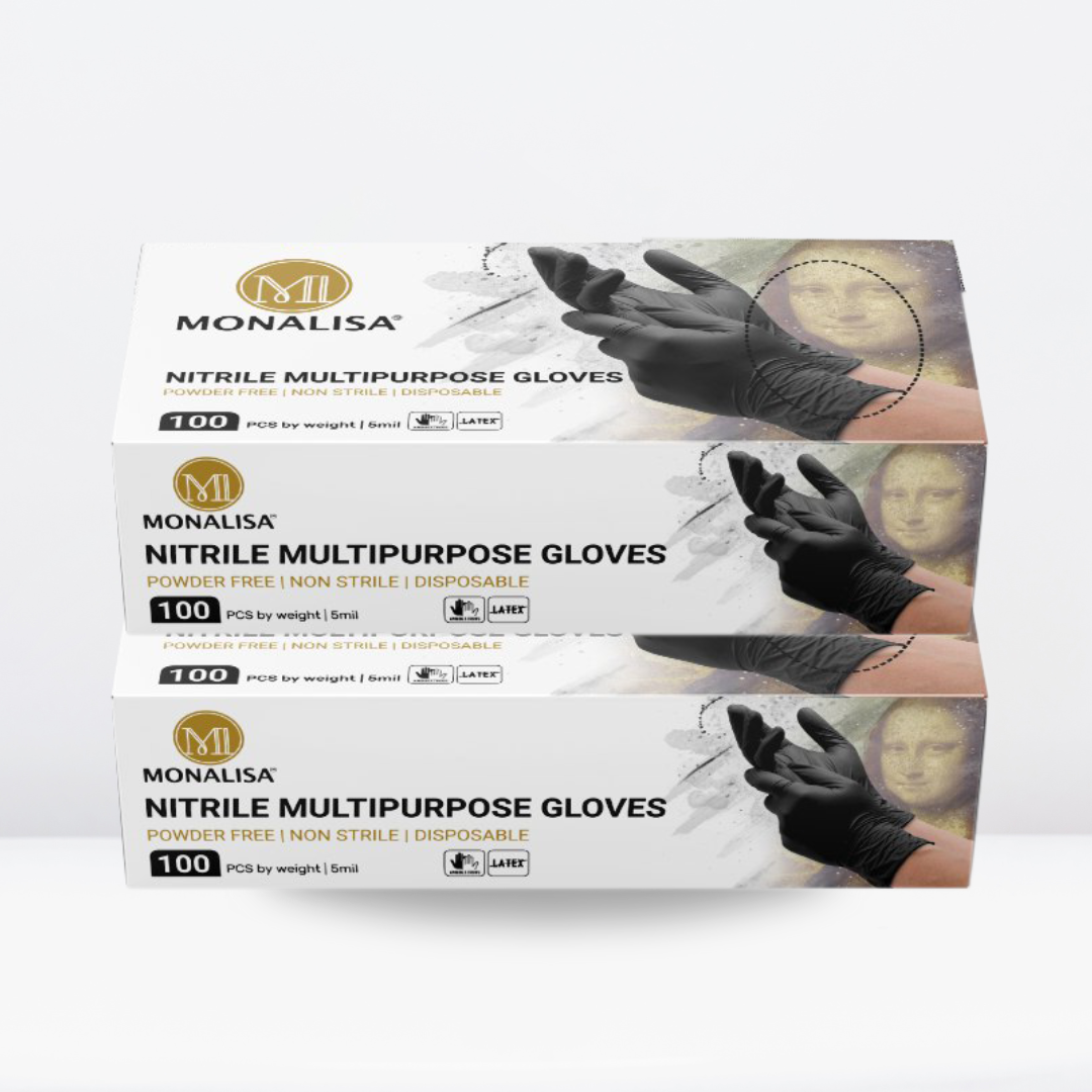 MONALISA™ Black Nitrile Gloves | 5mil Exam Gloves | Powder Free Gloves | TouchScreen | Chemical-resistant