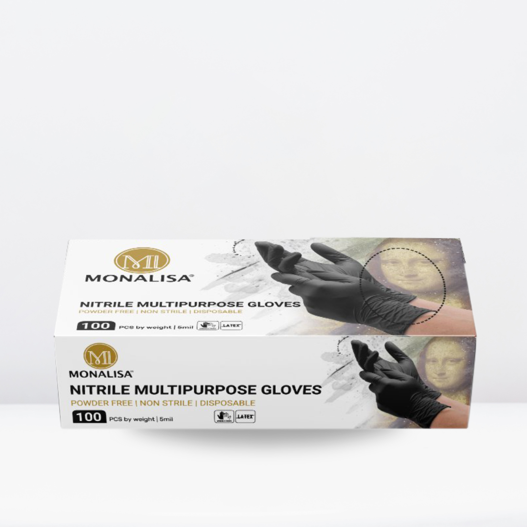 MONALISA™ Black Nitrile Gloves | 5mil Exam Gloves | Powder Free Gloves | TouchScreen | Chemical-resistant