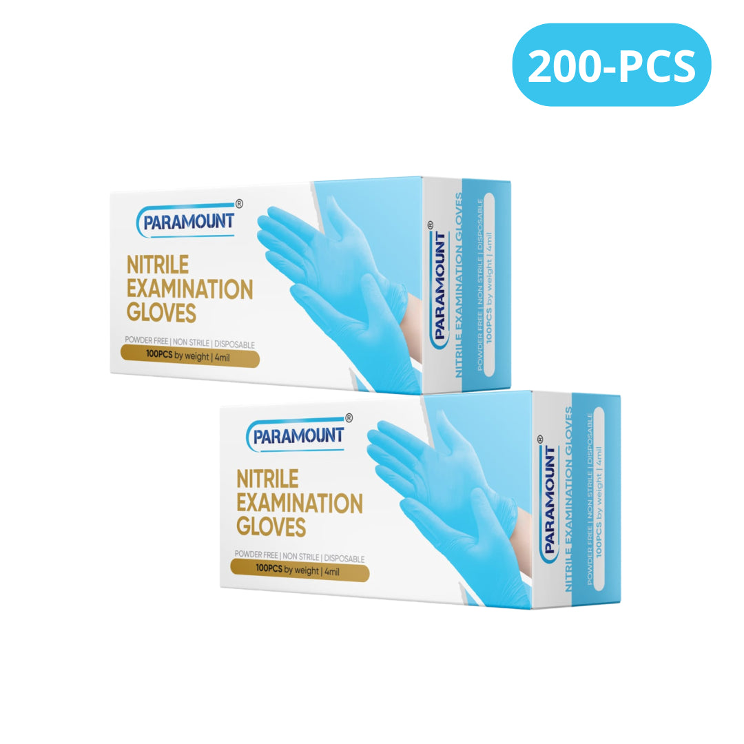 PARAMOUNT® Ice Blue Nitrile Gloves | 4mil Exam Gloves | Powder Free Gloves