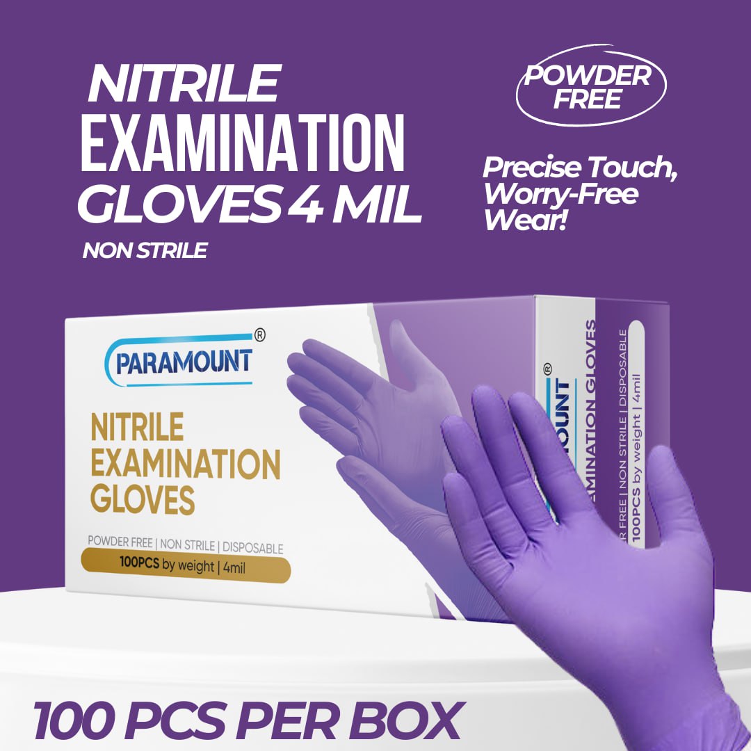 Paramount® Purple Nitrile Gloves | 4mil Exam Gloves | Powder Free Gloves