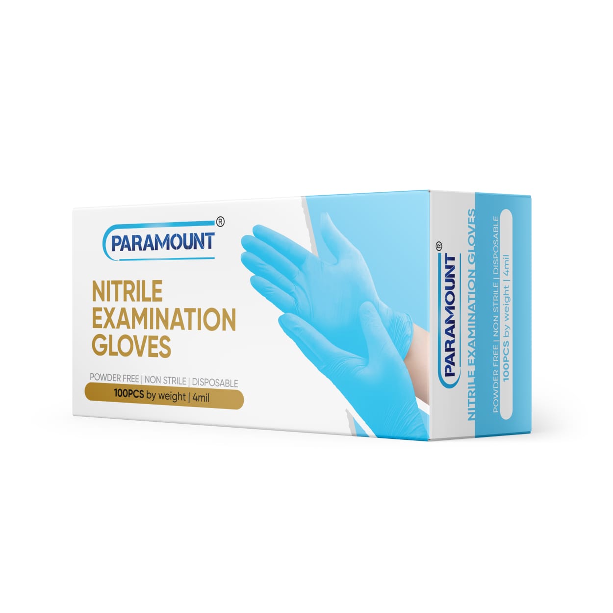 PARAMOUNT® Ice Blue Nitrile Gloves | 4mil Exam Gloves | Powder Free Gloves
