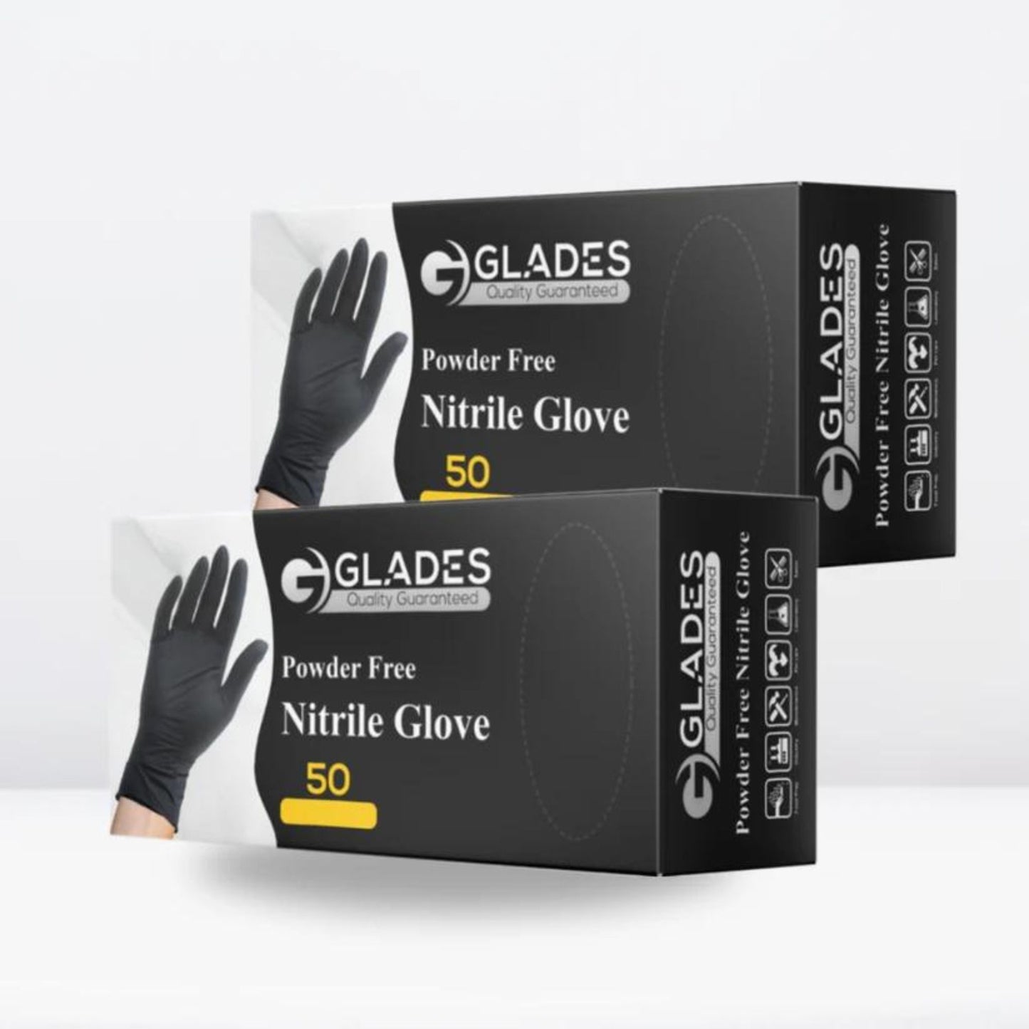 (WHOLESALE) MONALISA INDUSTRIAL DISPOSABLE BLACK NITRILE GLOVES POWDER FREE 5MIL