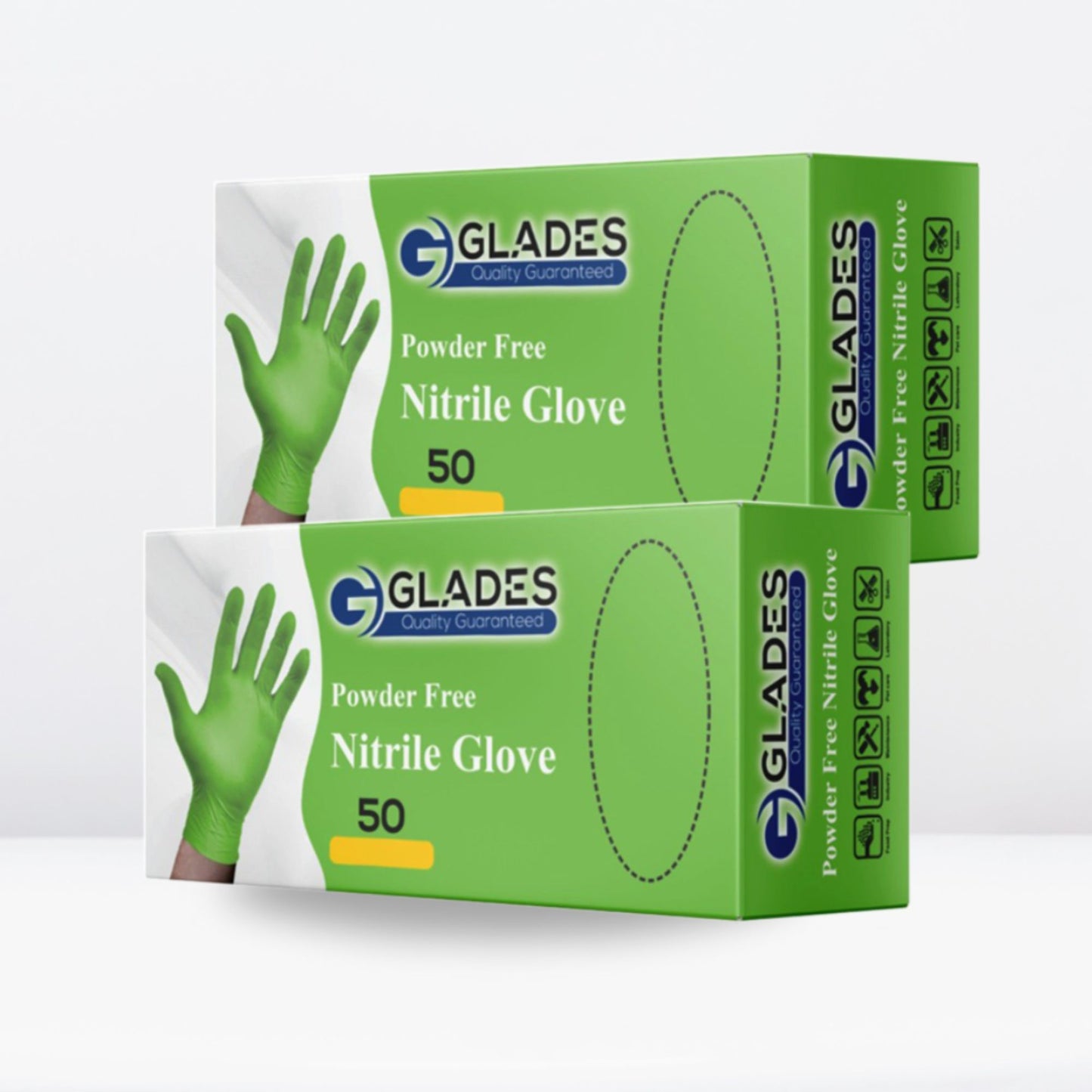 GLADES™ Green Disposable Nitrile Gloves | 8mil Heavy Duty Diamond Grip Gloves | Powder Free Gloves