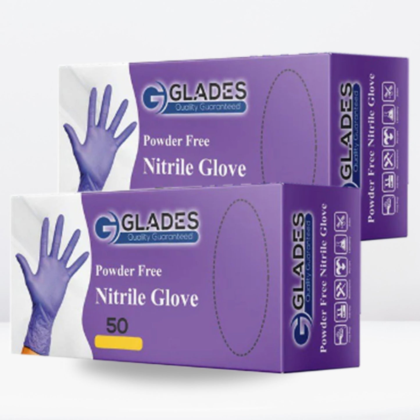 GLADES™ Purple Disposable Nitrile Gloves | 8mil Heavy Duty Diamond Grip Gloves | Powder Free Gloves