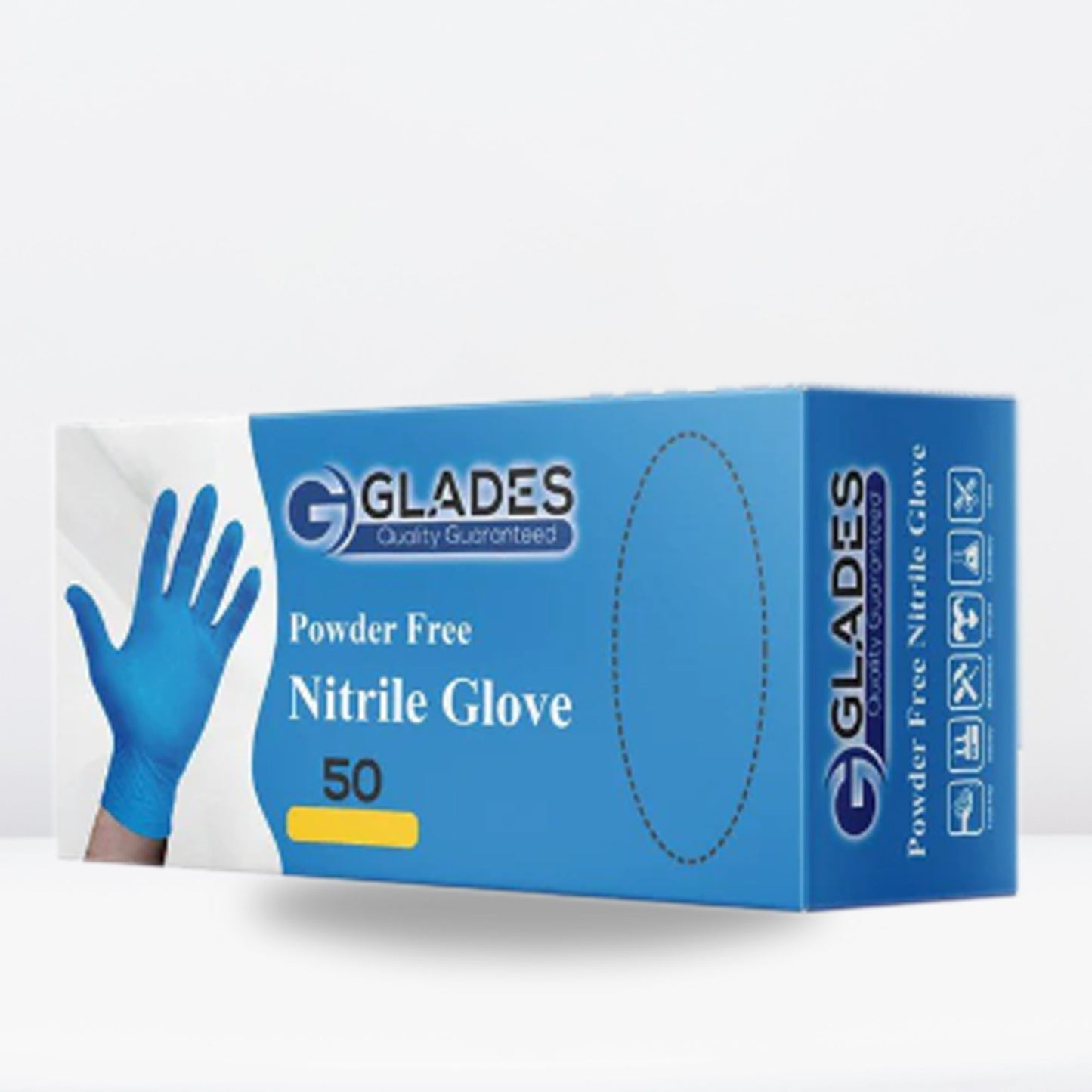 GLADES™ Blue Disposable Nitrile Gloves | 8mil Heavy Duty Diamond Grip Gloves | Powder Free Gloves