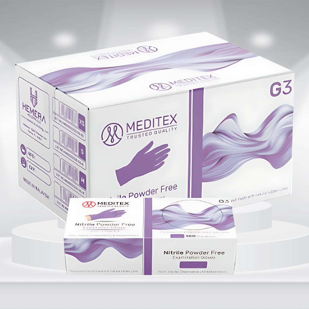 MEDITEX® (G3) Purple Nitrile Gloves | 4mil Exam Gloves | Powder Free Gloves