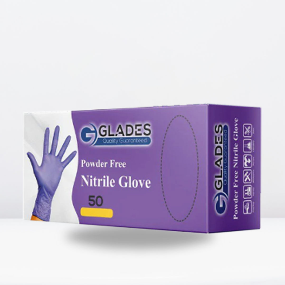 GLADES™ Purple Disposable Nitrile Gloves | 8mil Heavy Duty Diamond Grip Gloves | Powder Free Gloves