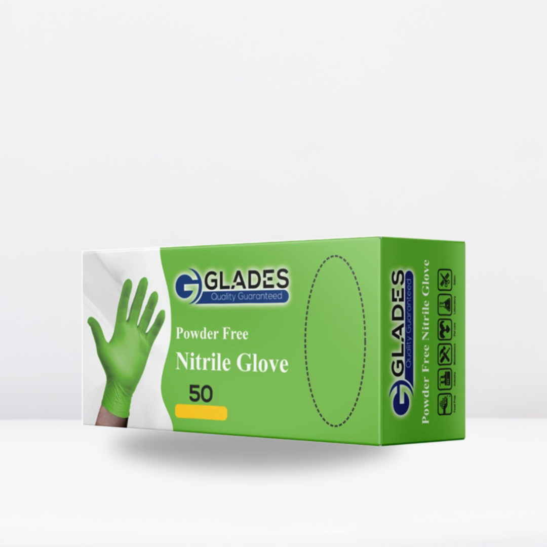 GLADES™ Green Disposable Nitrile Gloves | 8mil Heavy Duty Diamond Grip Gloves | Powder Free Gloves