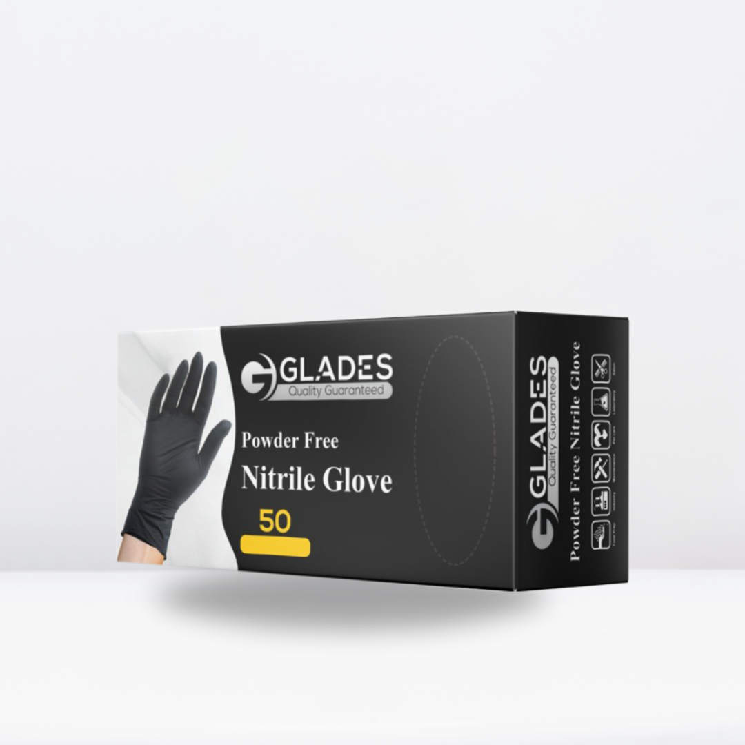 GLADES™ Black Disposable Nitrile Gloves | 8mil Heavy Duty Diamond Grip Gloves | Powder Free Gloves