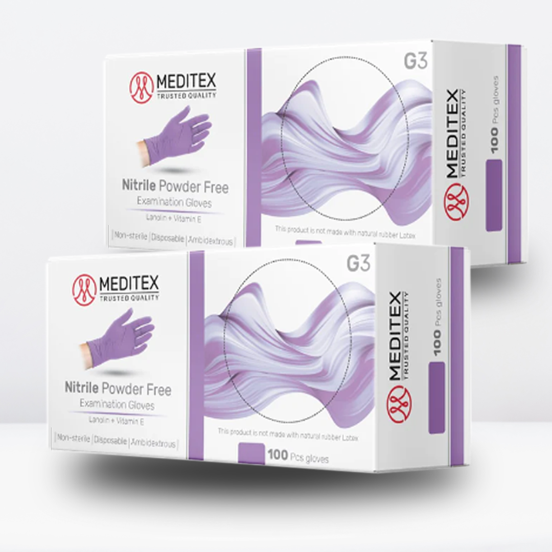 MEDITEX® (G3) Purple Nitrile Gloves | 4mil Exam Gloves | Powder Free Gloves