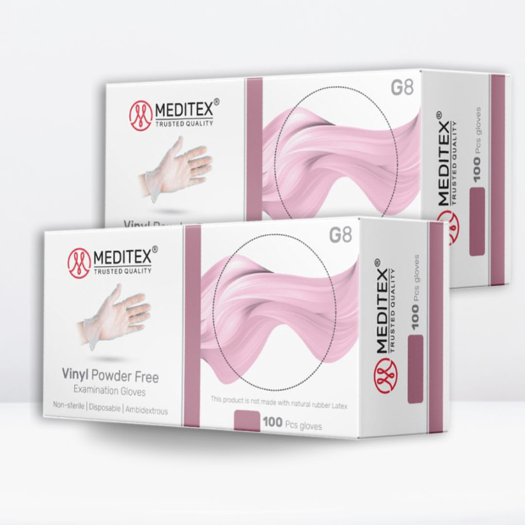 MEDITEX® (G8) Vinyl Gloves | 4mil Exam Gloves | Powder Free Gloves