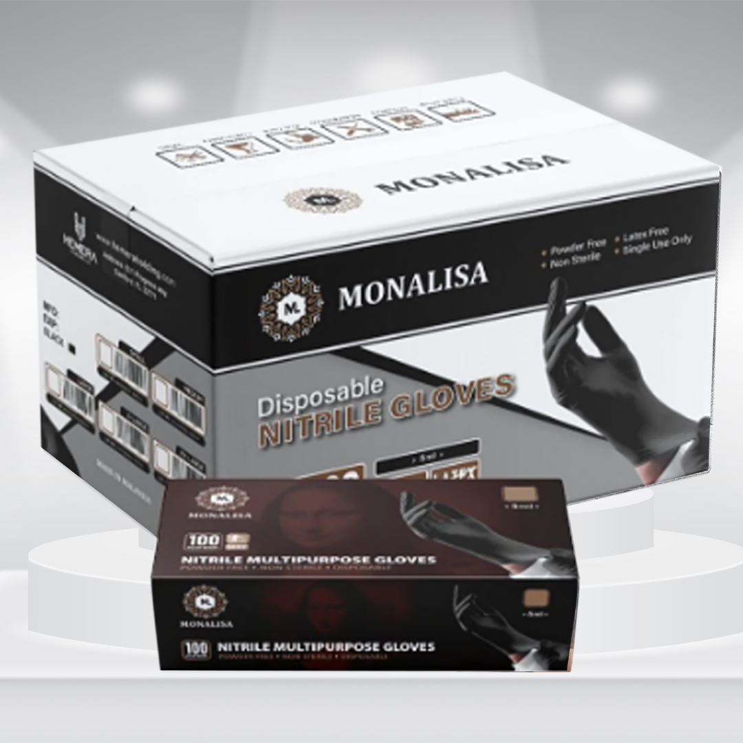 MONALISA™ Black Nitrile Gloves | 5mil Exam Gloves | Powder Free Gloves