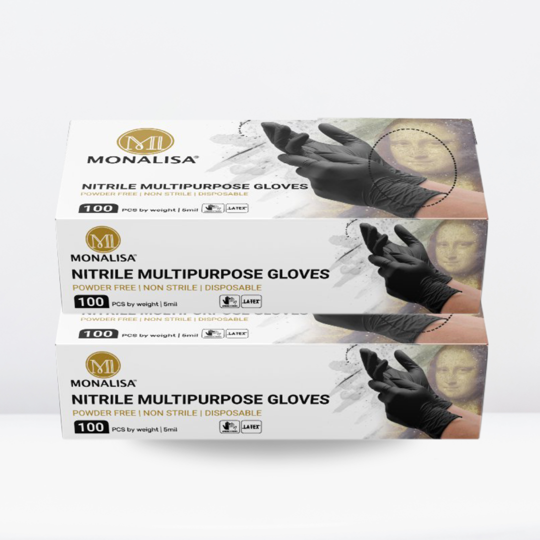 MONALISA™ Black Nitrile Gloves | 5mil Exam Gloves | Powder Free Gloves