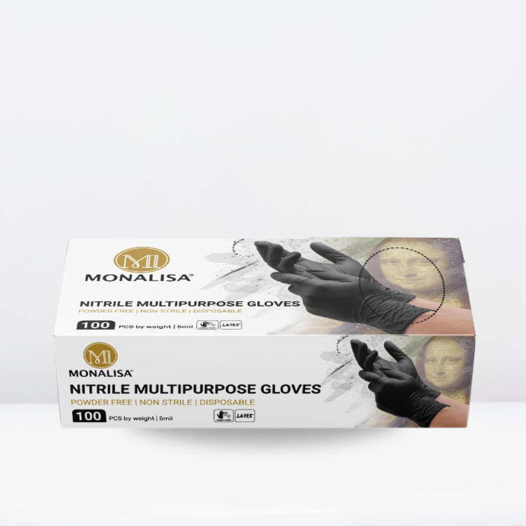 MONALISA™ Black Nitrile Gloves | 5mil Exam Gloves | Powder Free Gloves