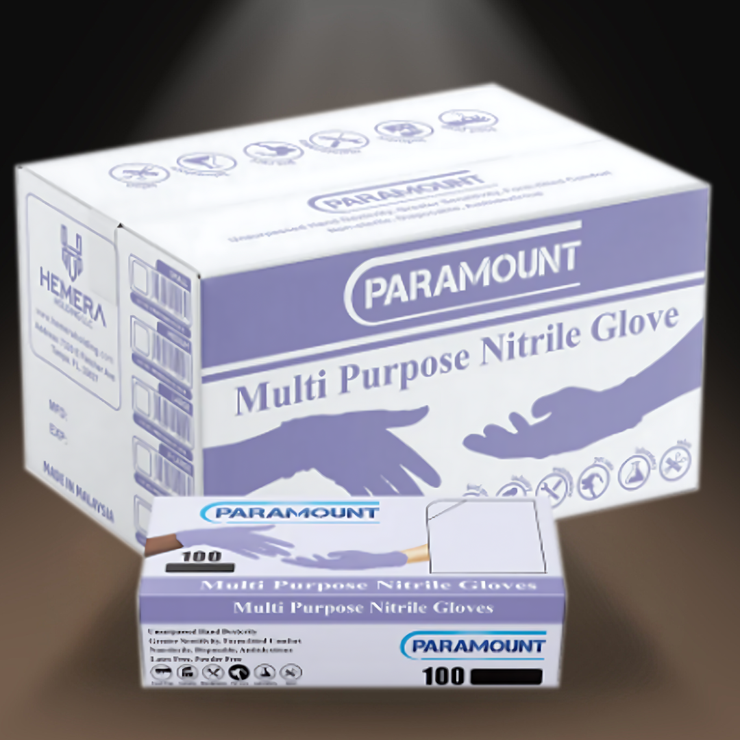 PARAMOUNT® PURPLE EXAM NITRILE GLOVES POWDER-FREE 4MIL – Hemera Gloves